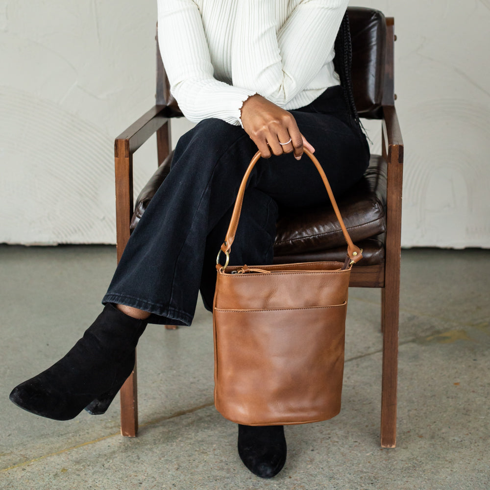 Woman holding Newport Tote by Elevate